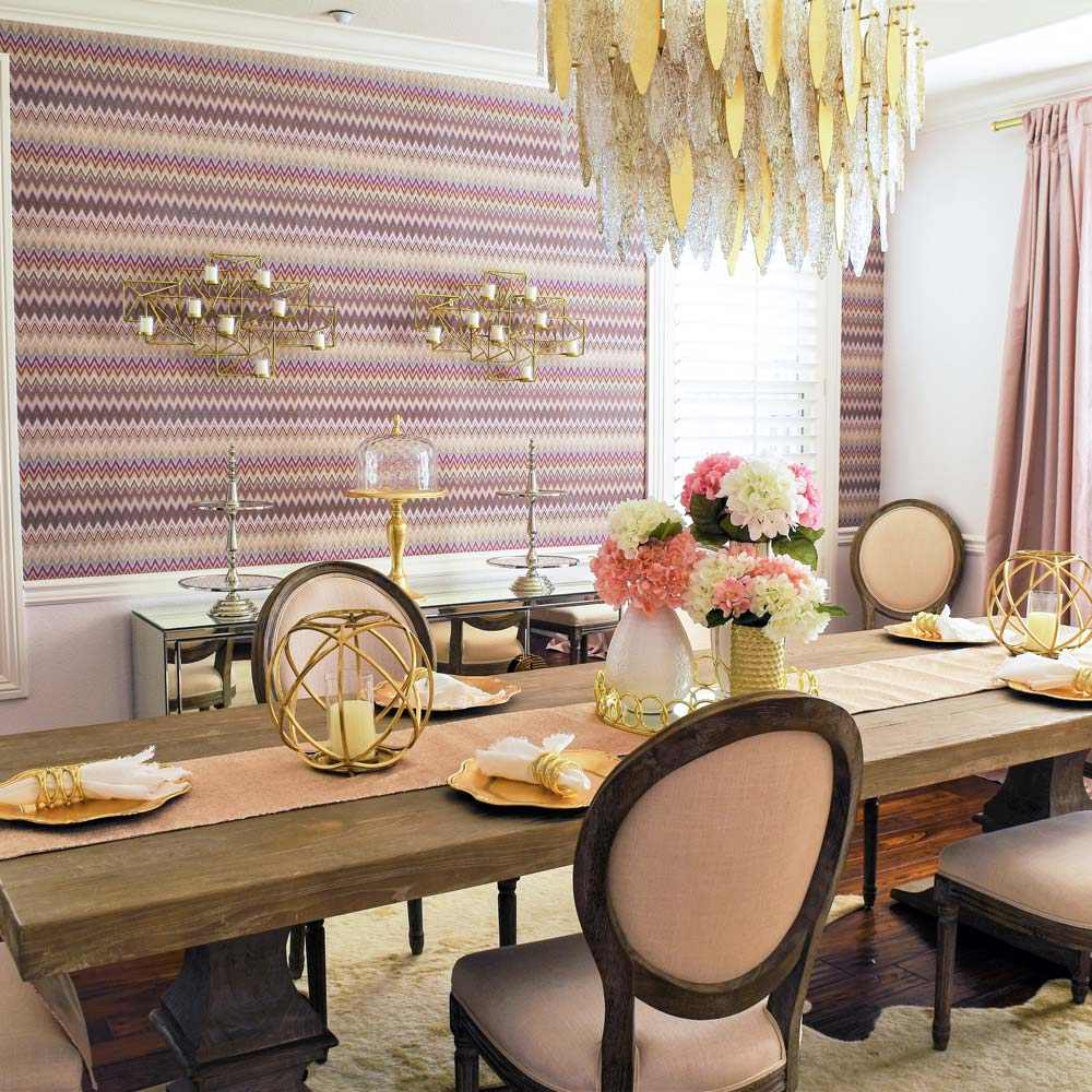 Majestic Linear Chandelier in dining room.