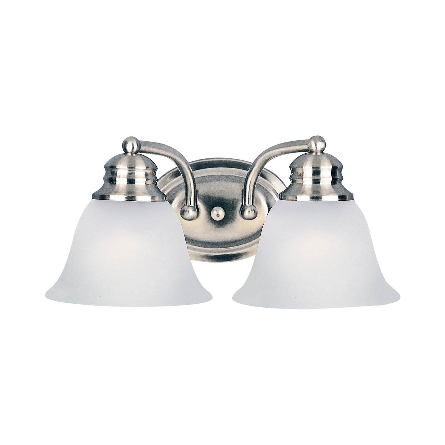 Malaga Bath Vanity Light in Satin Nickel/Frosted (2-Light).