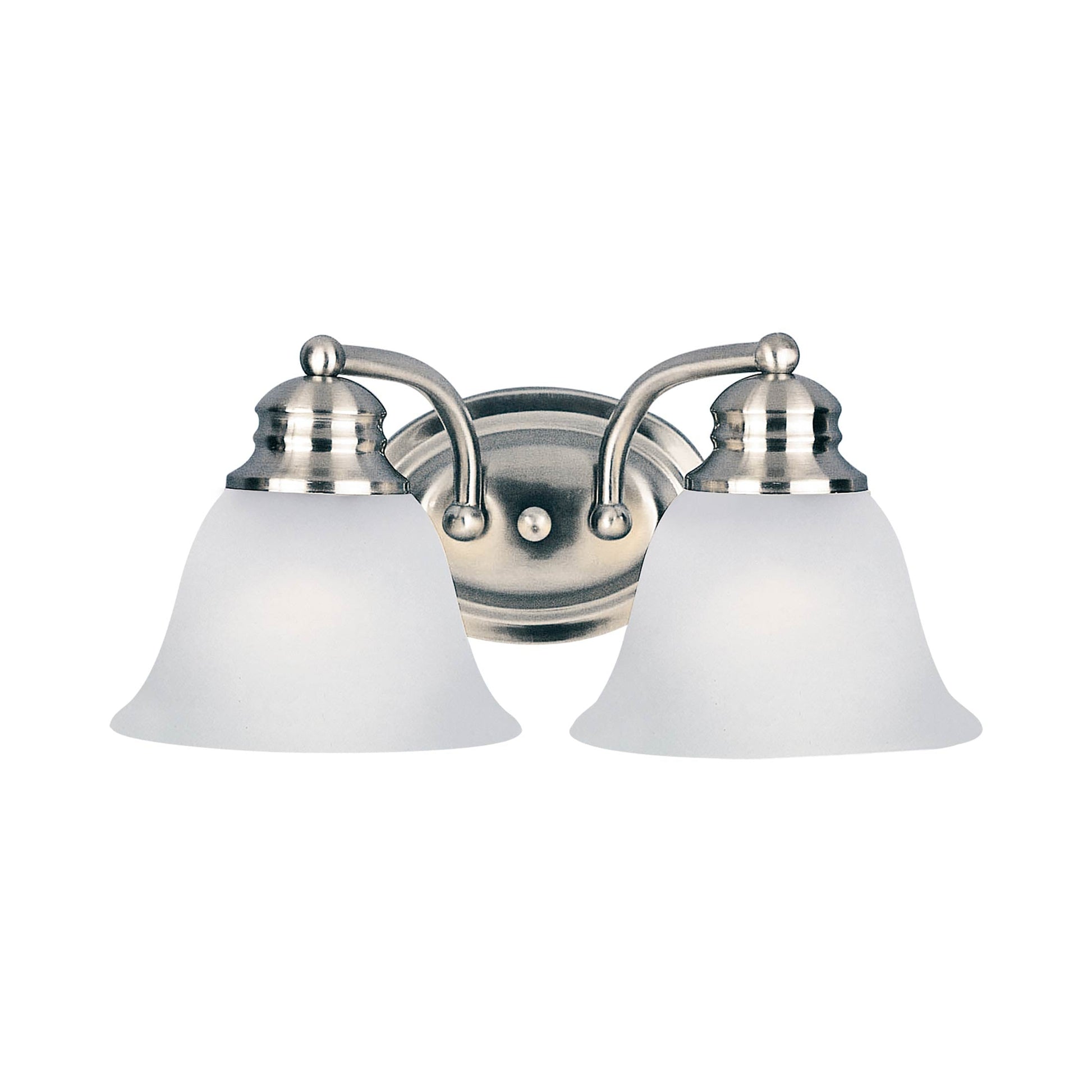 Malaga Bath Vanity Light in Satin Nickel/Frosted (2-Light).
