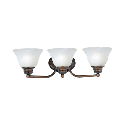 Malaga Bath Vanity Light in Oil Rubbed Bronze/Marble (3-Light).