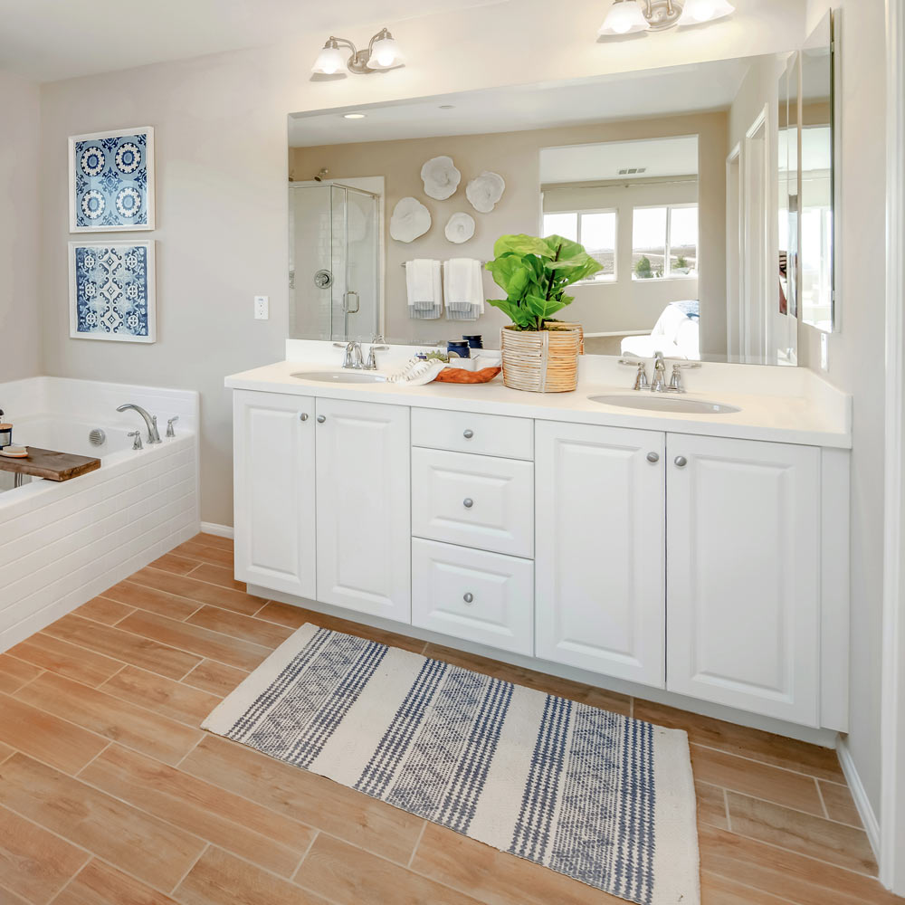 Malaga Bath Vanity Light in bathroom.