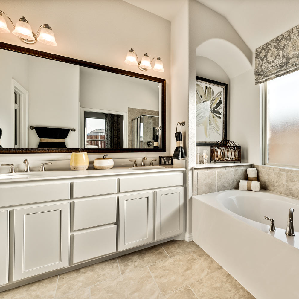 Malaga Bath Vanity Light in bathroom.