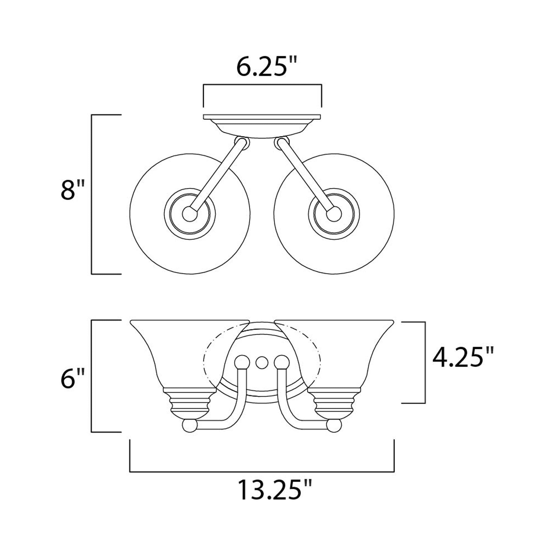 Malaga Bath Vanity Light - line drawing.