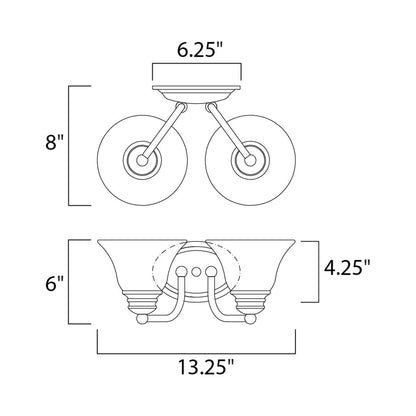 Malaga Bath Vanity Light - line drawing.