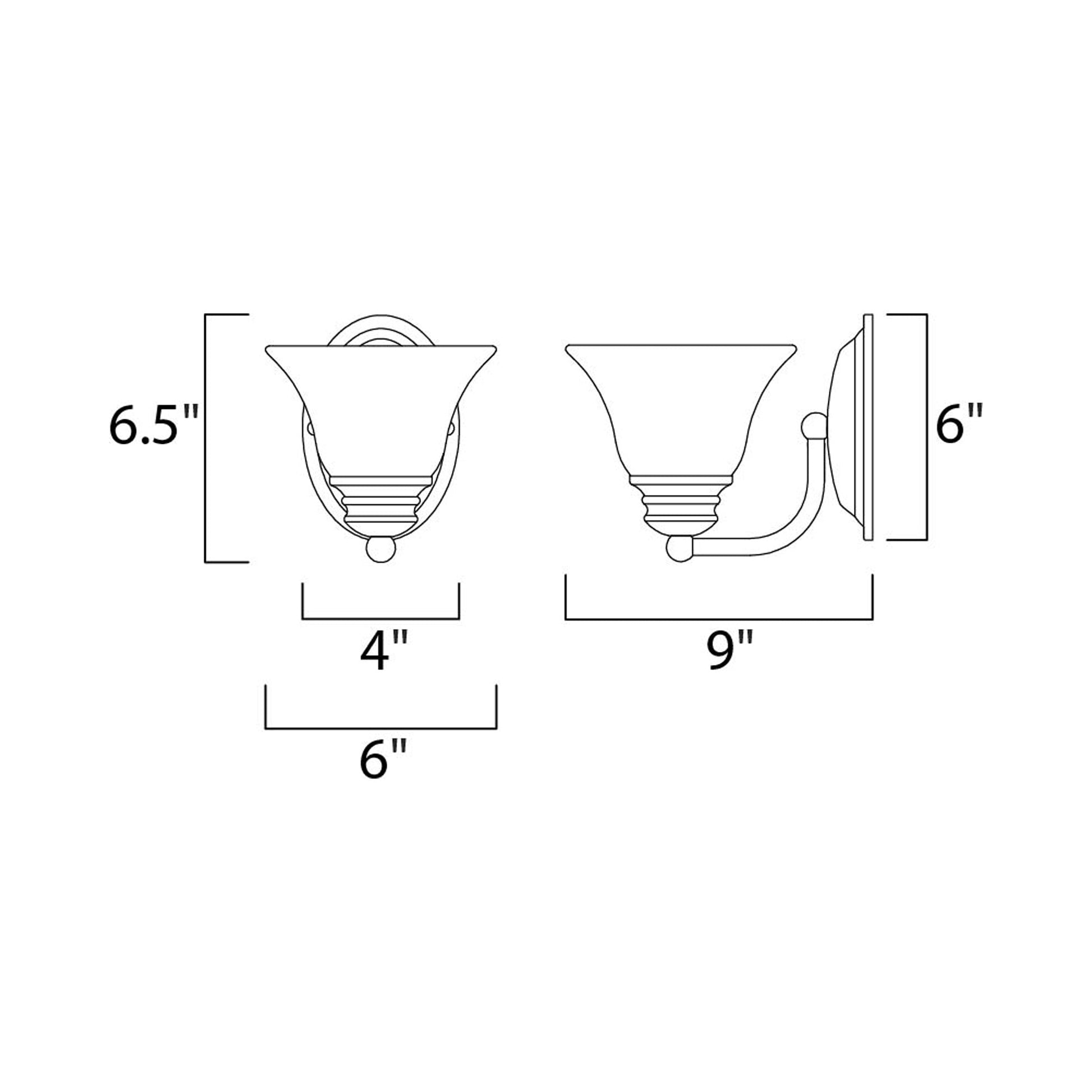 Malaga Bath Wall Light - line drawing.