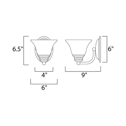 Malaga Bath Wall Light - line drawing.