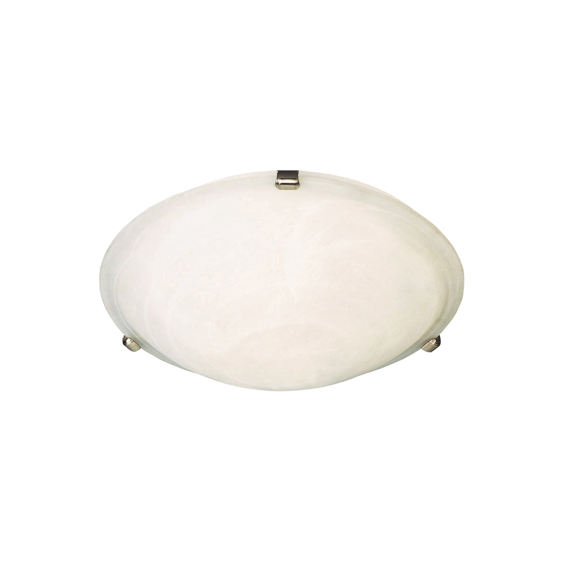 Malaga Flush Mount Ceiling Light in Satin Nickel/Marble (2-Light).