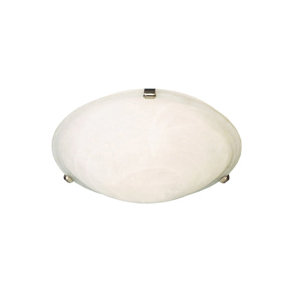 Malaga Flush Mount Ceiling Light in Satin Nickel/Marble (2-Light).