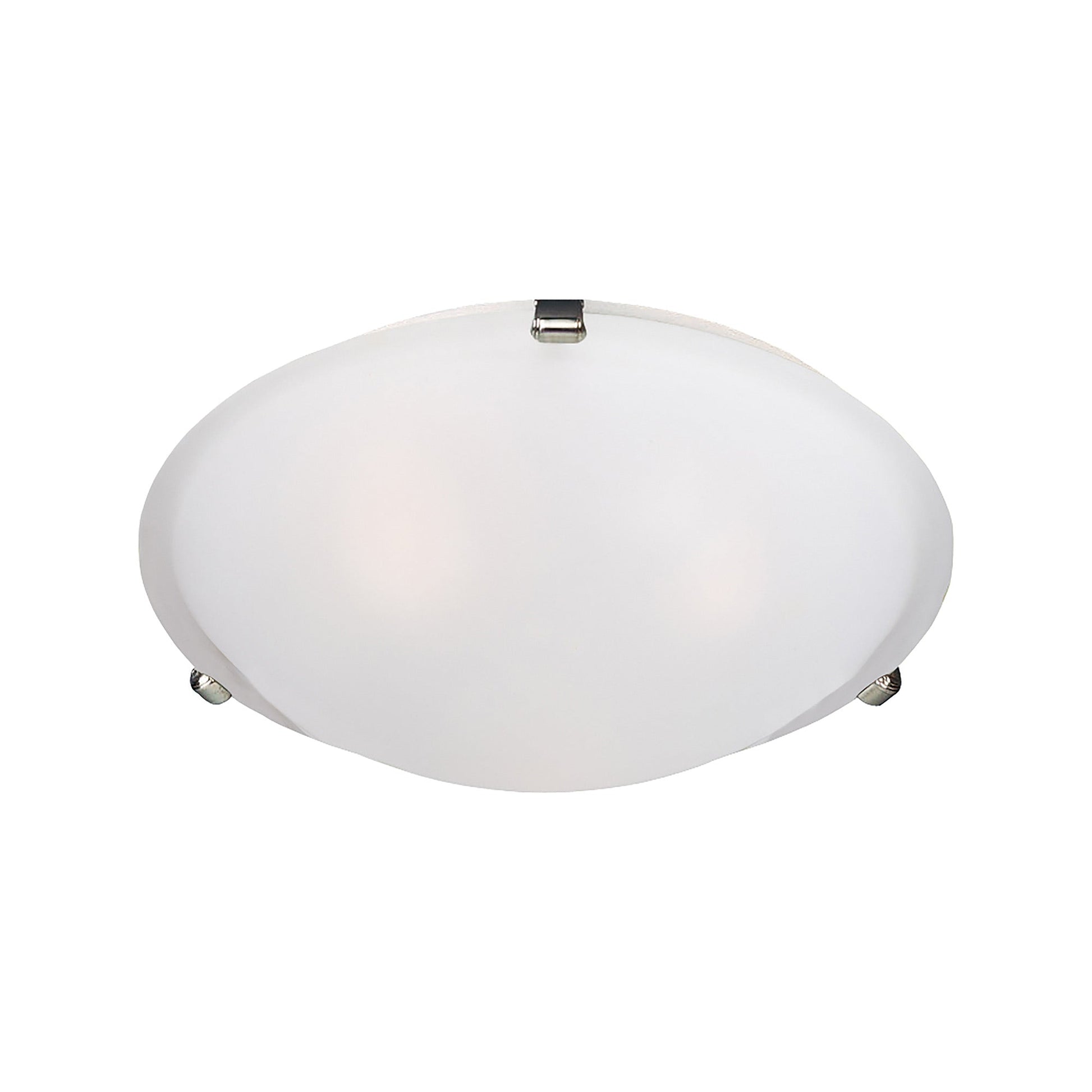 Malaga Flush Mount Ceiling Light in Satin Nickel/Frosted (3-Light).