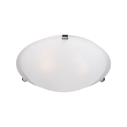 Malaga Flush Mount Ceiling Light in Satin Nickel/Frosted (3-Light).