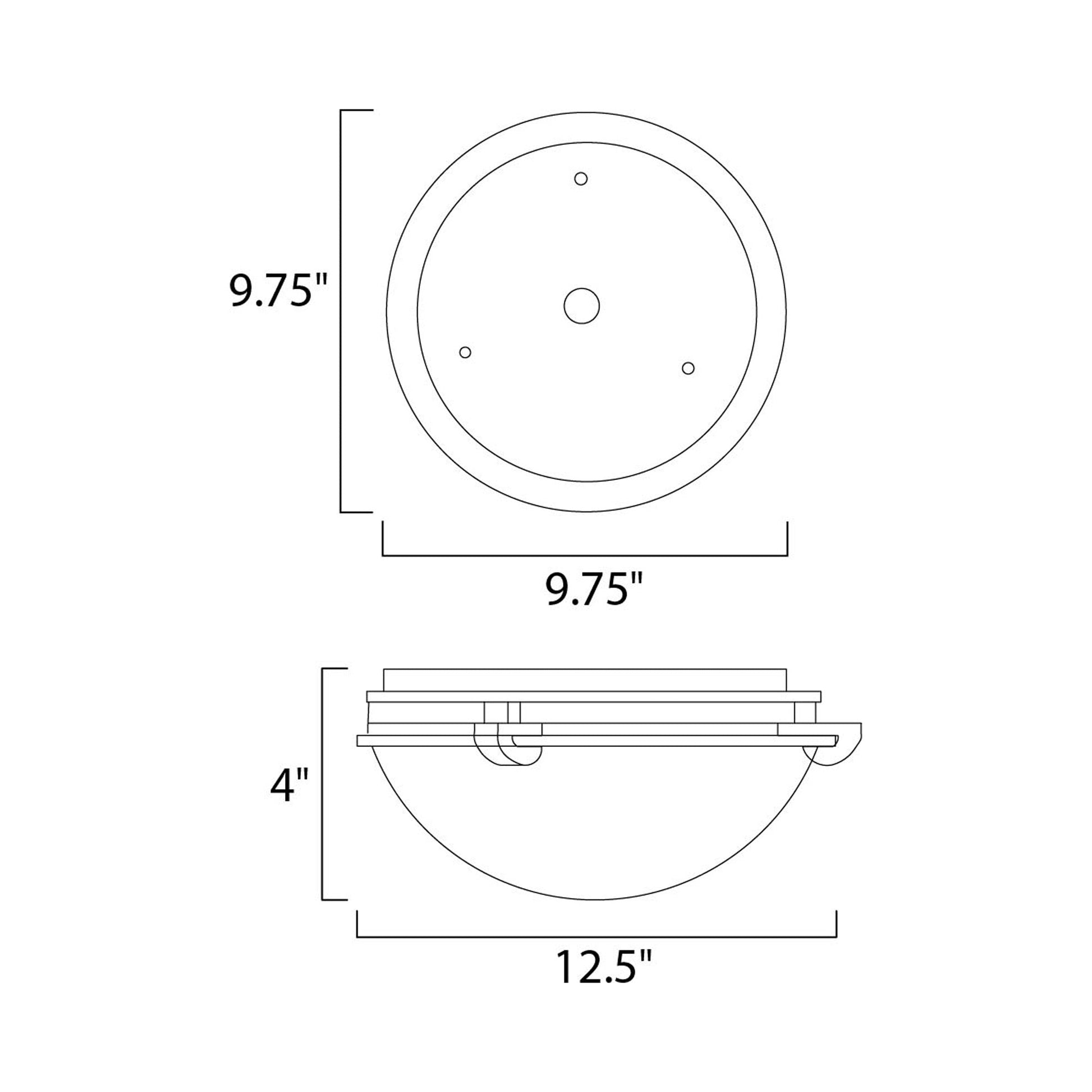 Malaga Flush Mount Ceiling Light - line drawing.