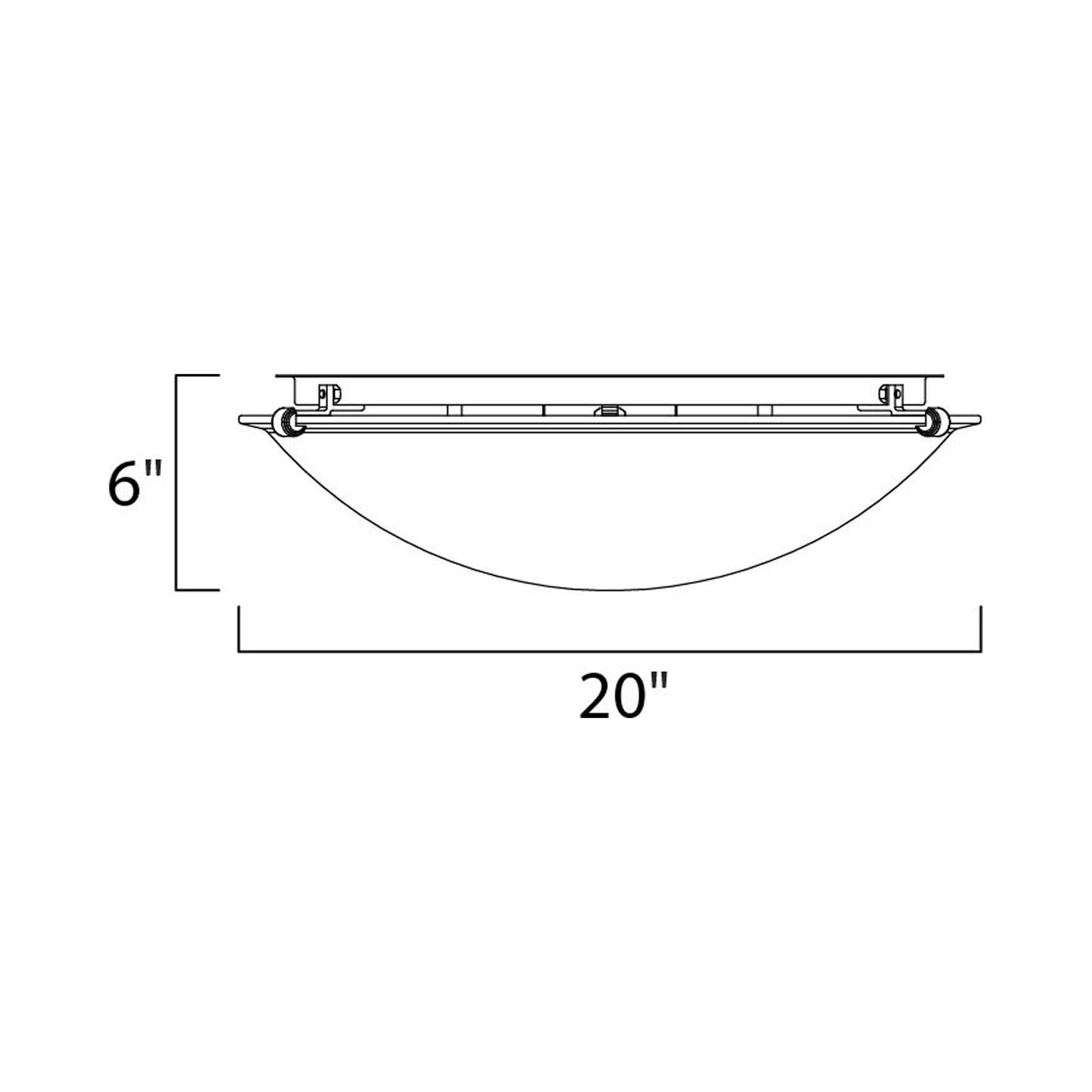 Malaga Flush Mount Ceiling Light - line drawing.