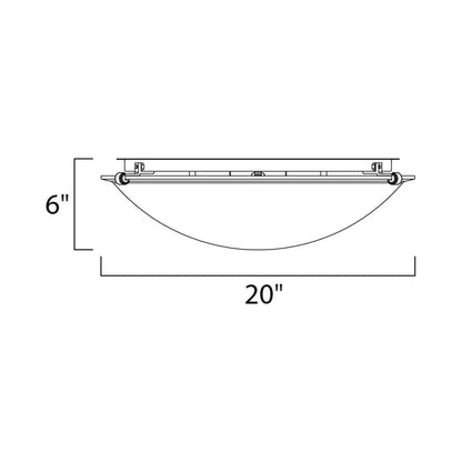 Malaga Flush Mount Ceiling Light - line drawing.