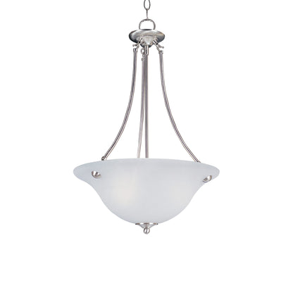 Malaga Invert Bowl Pendant Light in Satin Nickel/Frosted.