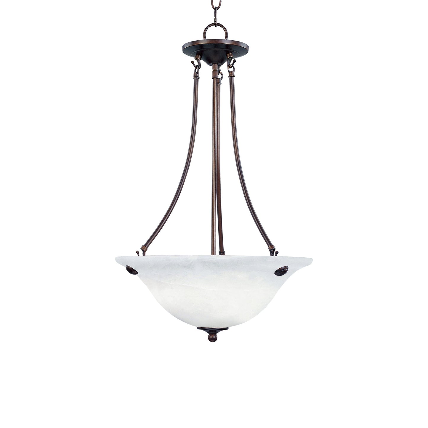 Malaga Invert Bowl Pendant Light in Oil Rubbed Bronze/Marble.
