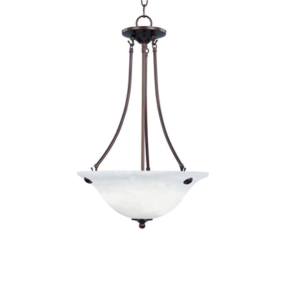 Malaga Invert Bowl Pendant Light in Oil Rubbed Bronze/Marble.