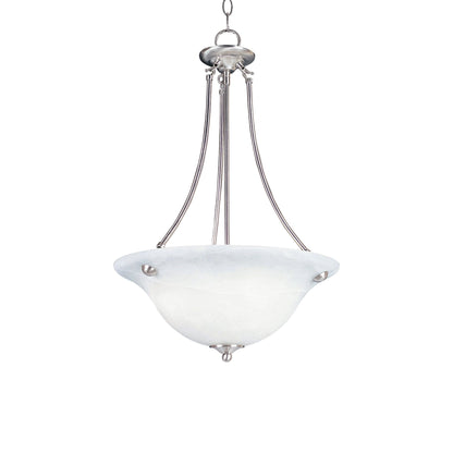 Malaga Invert Bowl Pendant Light in Satin Nickel/Marble.