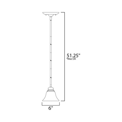 Malaga Mini Pendant Light - line drawing.