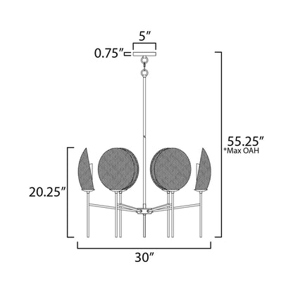 Maldives Chandelier - line drawing.