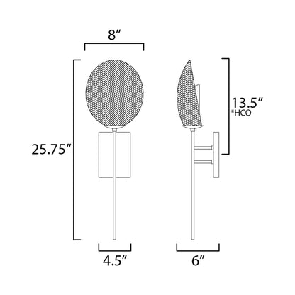 Maldives Wall Light - line drawing.