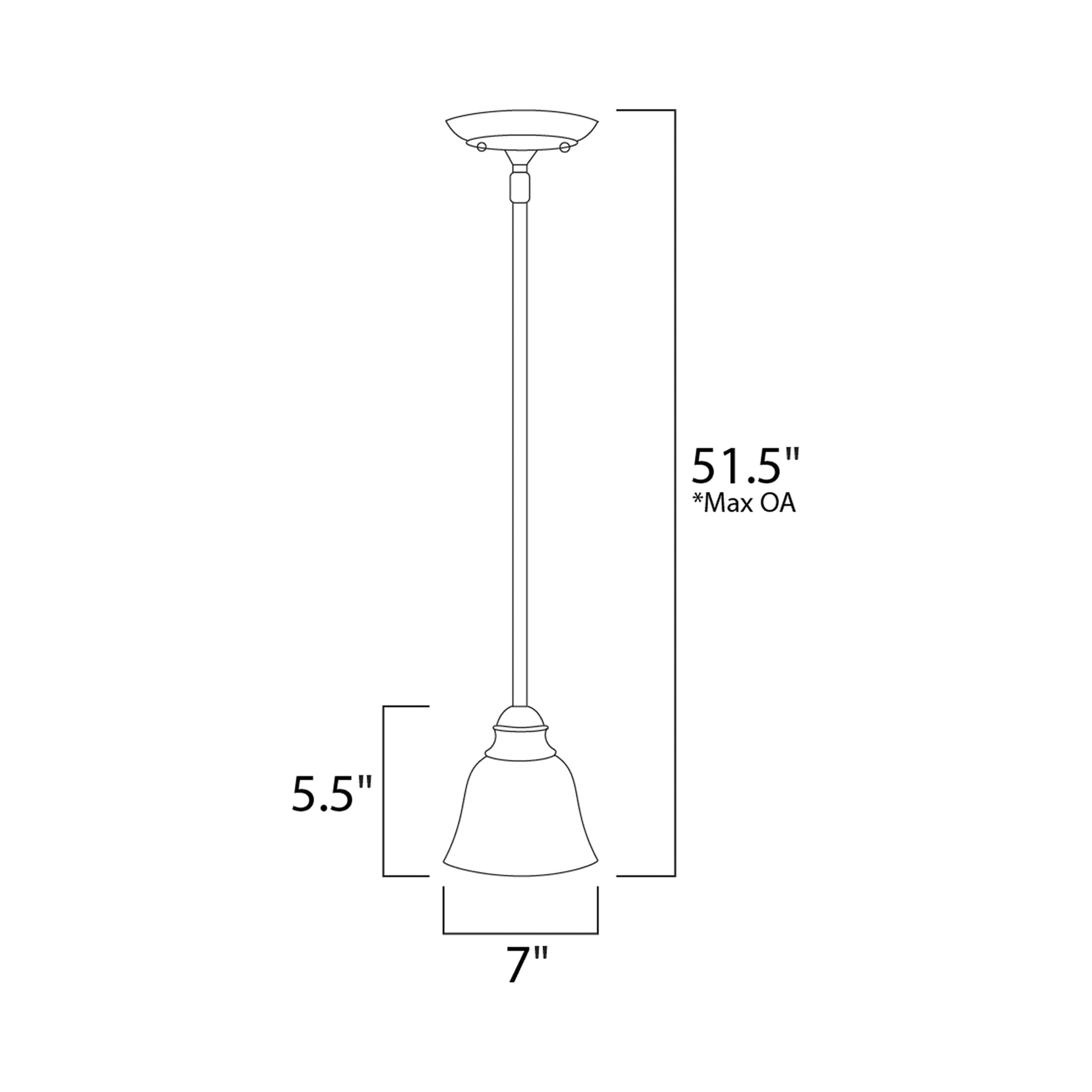 Manor Mini Pendant Light - line drawing.