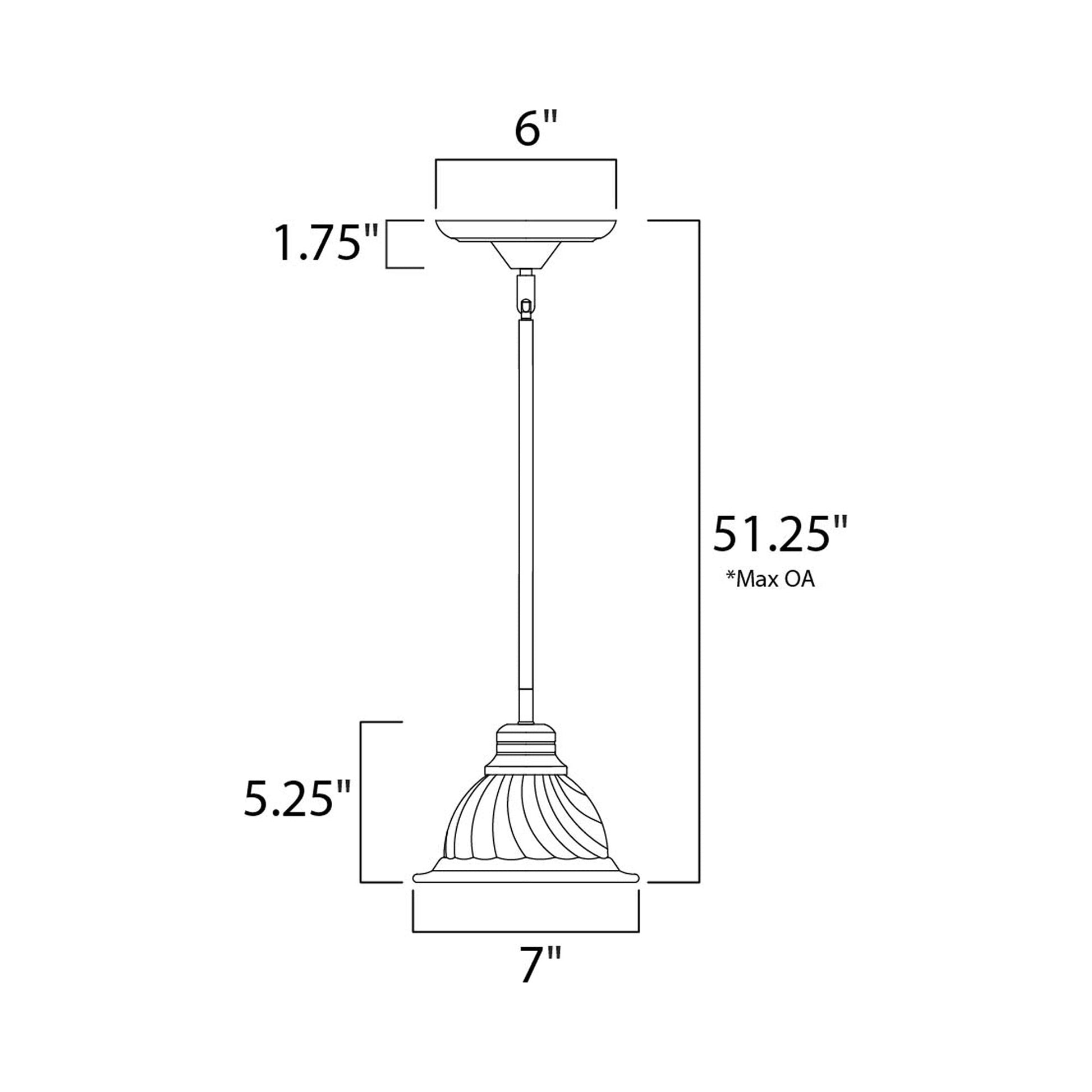 Marin Mini Pendant Light - line drawing.