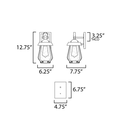 Mariner Outdoor Wall Light - line drawing.