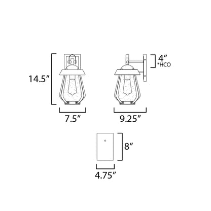 Mariner Outdoor Wall Light - line drawing.
