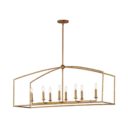 Martel Linear Pendant Light in Etruscan Gold.
