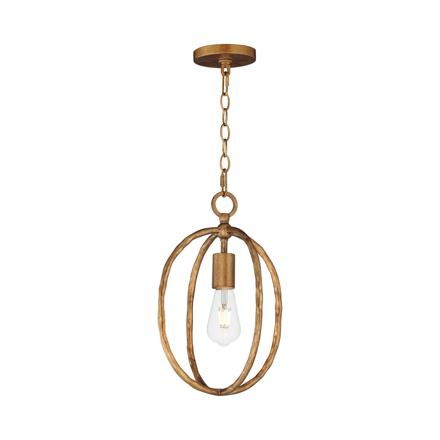 Martel Mini Pendant Light in Etruscan Gold.