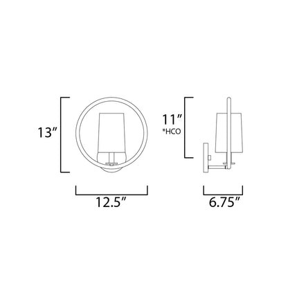 Meridian Wall Light - line drawing.