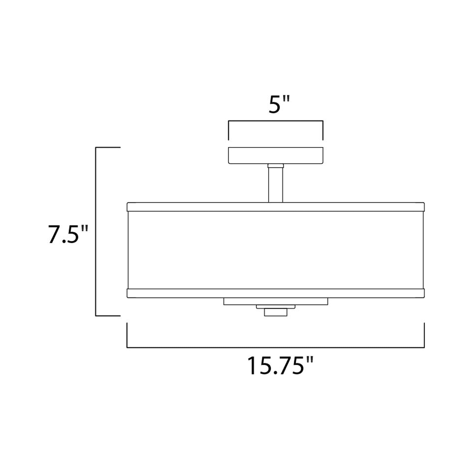 Metro Semi Flush Mount Ceiling Light - line drawing.