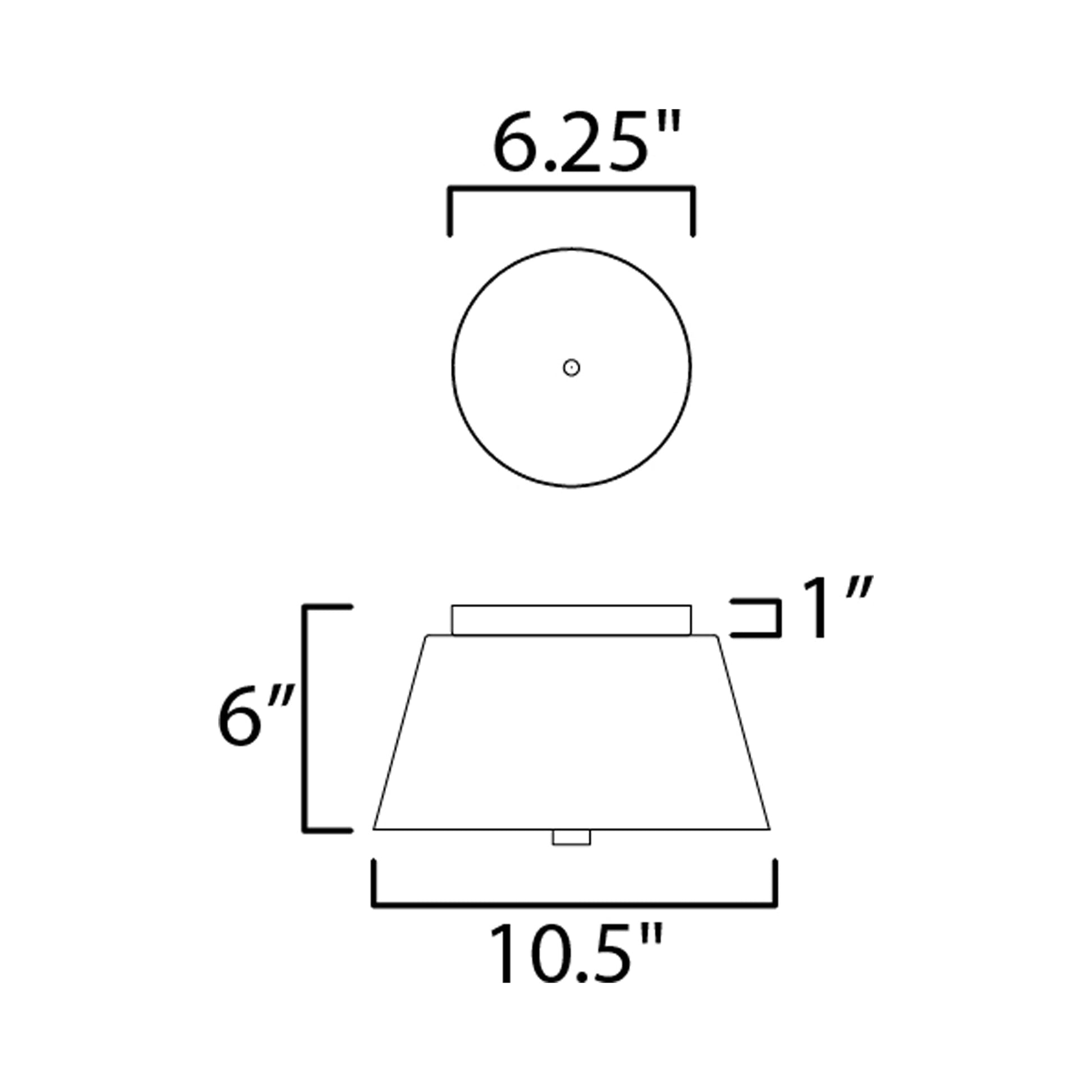 Miles LED Flush Mount Ceiling Light - line drawing.