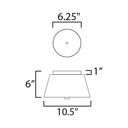 Miles LED Flush Mount Ceiling Light - line drawing.