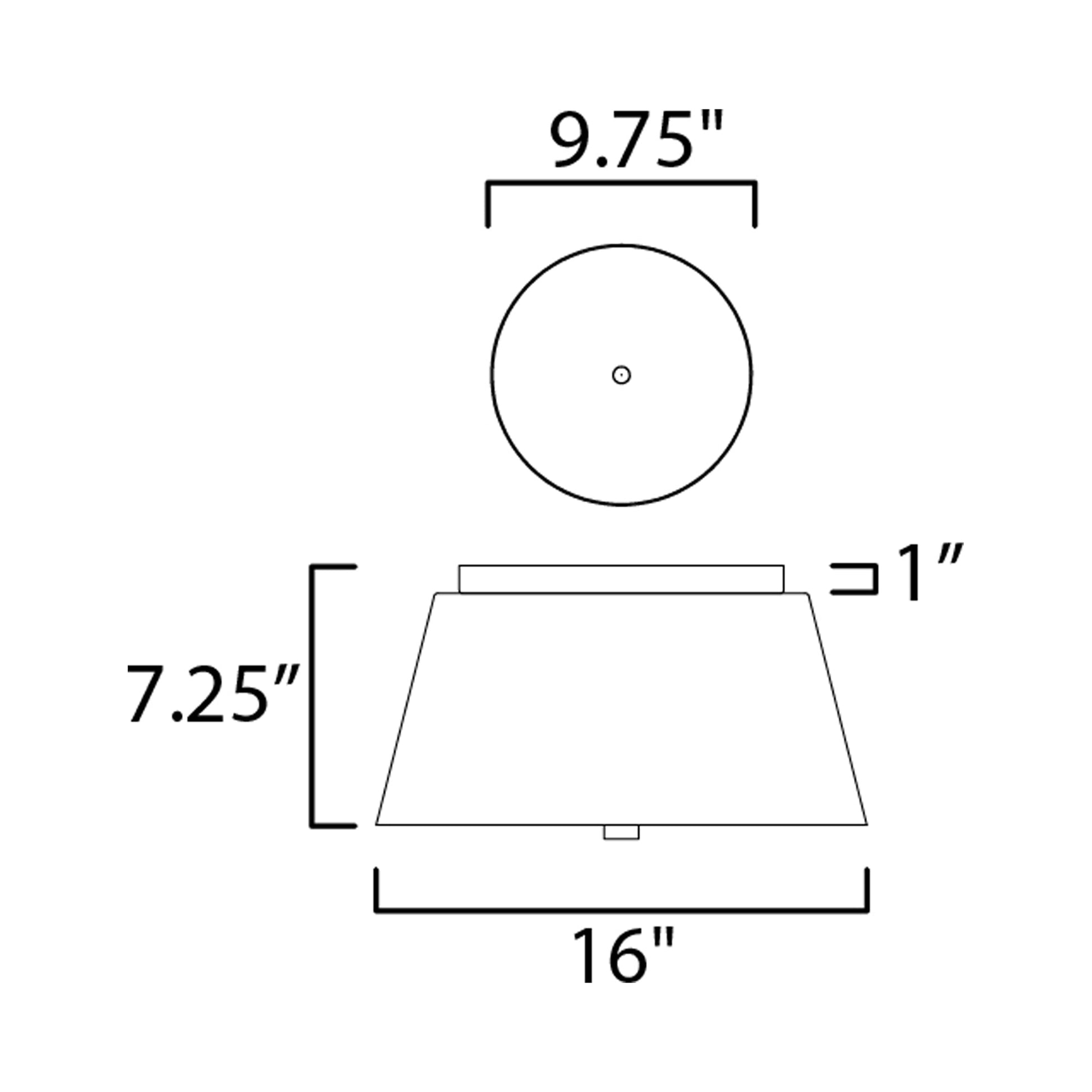 Miles LED Flush Mount Ceiling Light - line drawing.