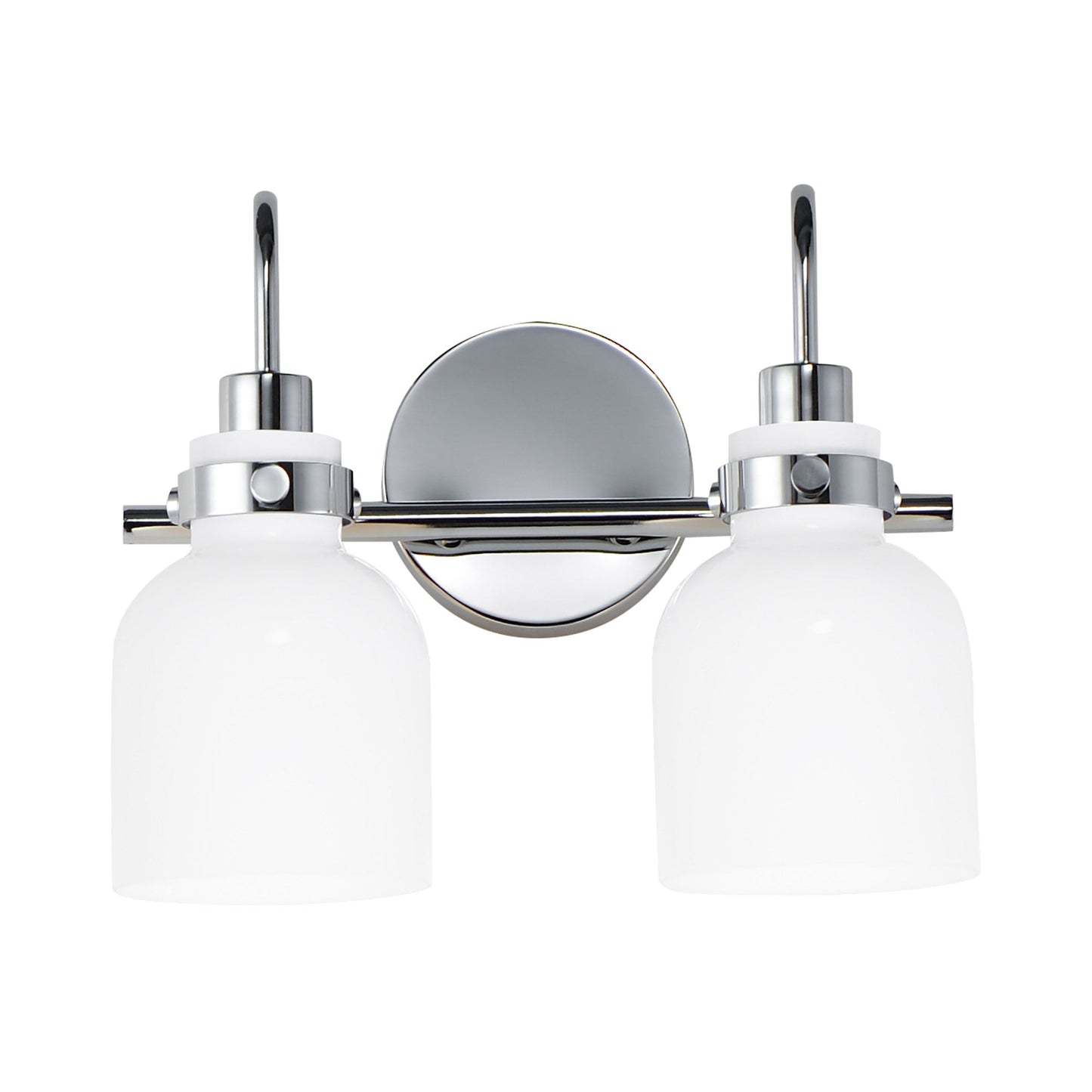 Milk Bath Vanity Light in Polished Chrome (2-Light).
