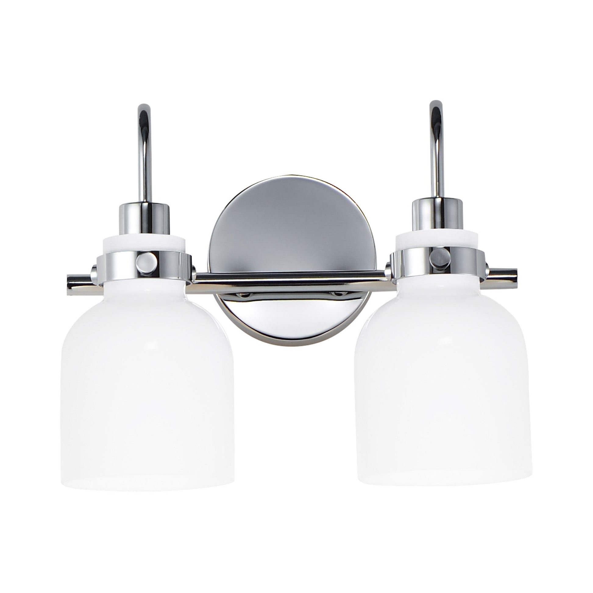 Milk Bath Vanity Light in Polished Chrome (2-Light).