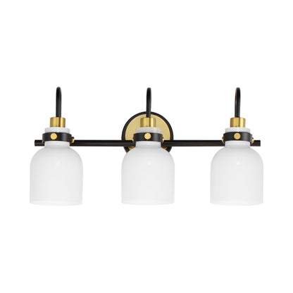 Milk Bath Vanity Light in Satin Brass (3-Light).