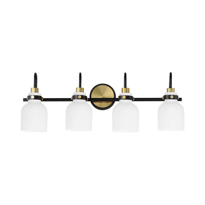 Milk Bath Vanity Light in Satin Brass (4-Light).