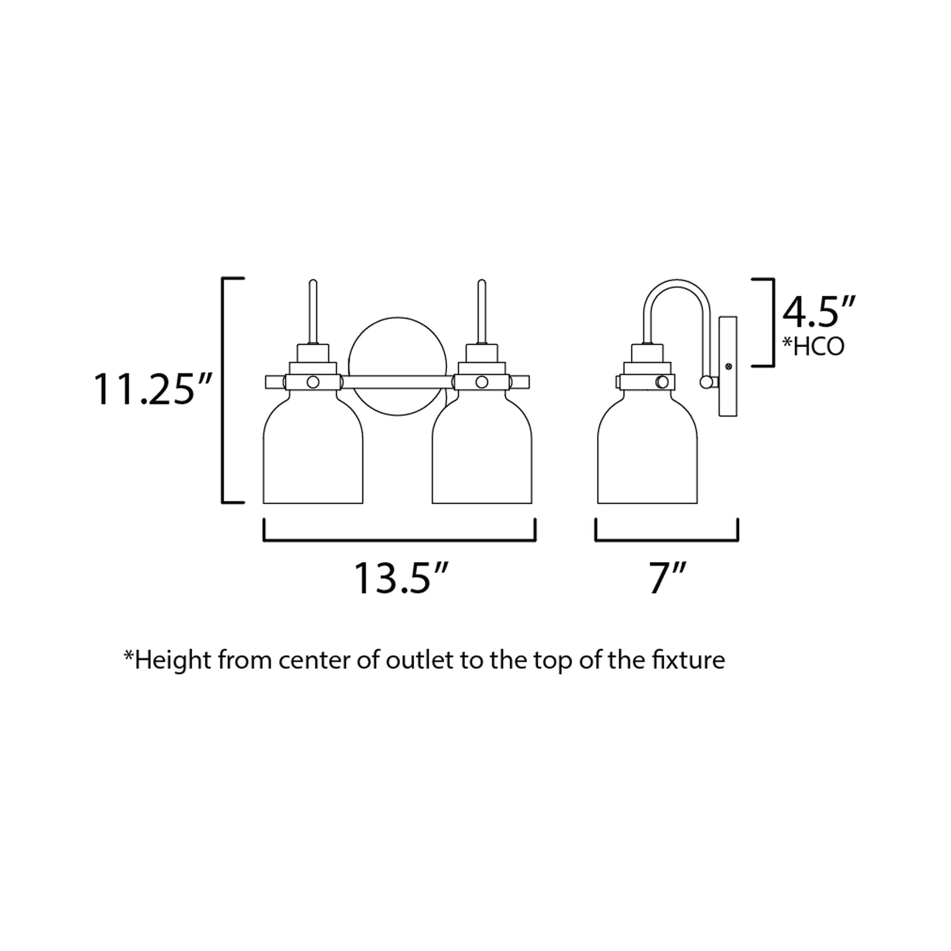 Milk Bath Vanity Light - line drawing.