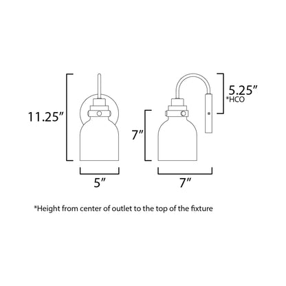 Milk Bath Wall Light - line drawing.