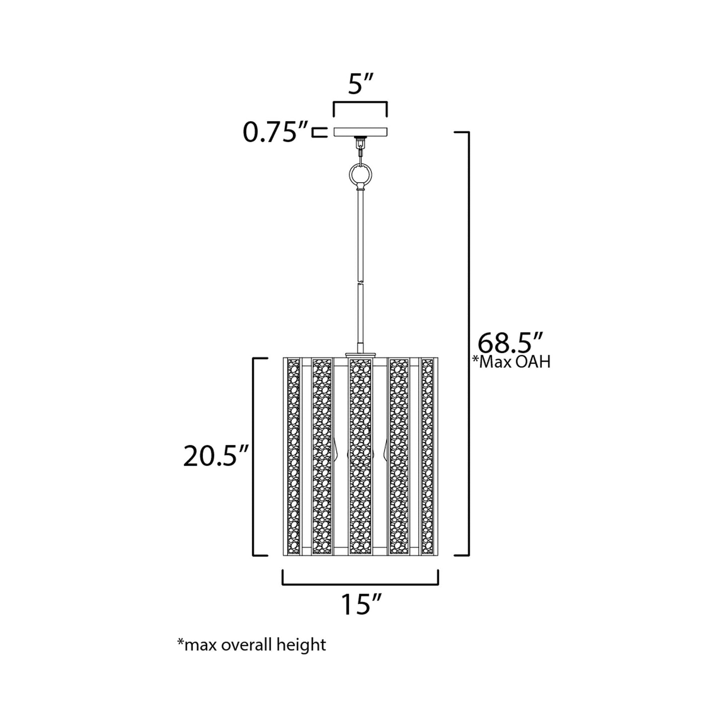 Miramar Pendant Light - line drawing.