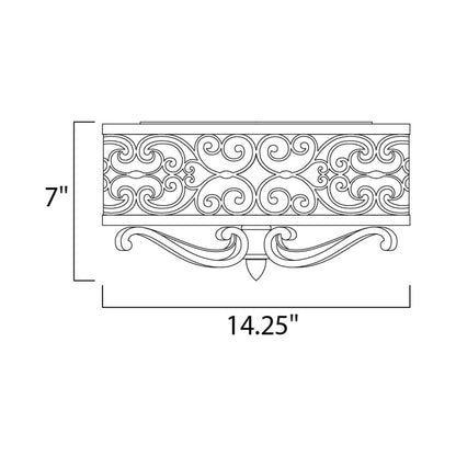Mondrian Flush Mount Ceiling Light - line drawing.