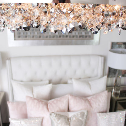 Mystic LED Flush Mount Ceiling Light in bedroom.