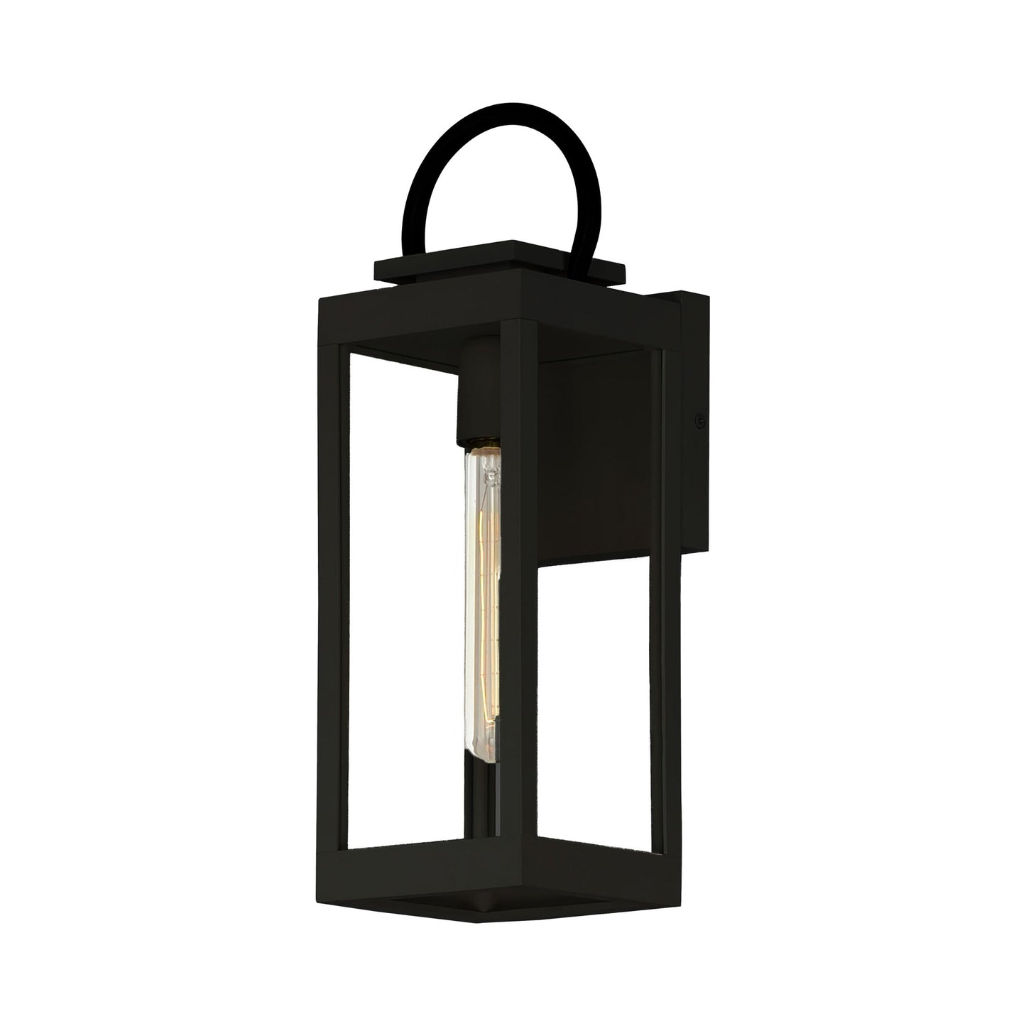 Nassau Outdoor Wall Light in Black (16-Inch).