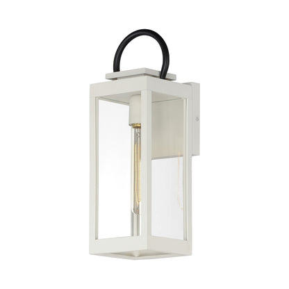 Nassau Outdoor Wall Light in White/Black (16-Inch).