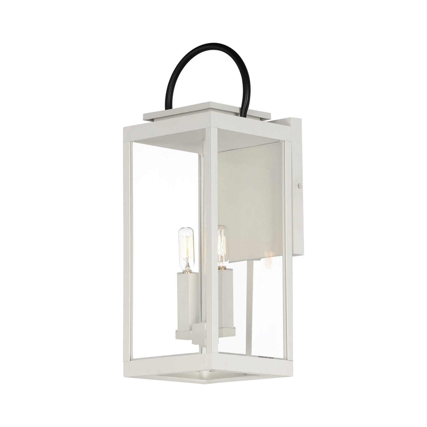 Nassau Outdoor Wall Light in White/Black (21.25-Inch).