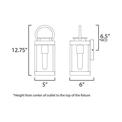 Nassau Outdoor Wall Light - line drawing.