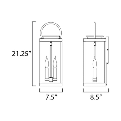 Nassau Outdoor Wall Light - line drawing.