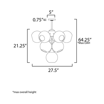 Neve Pendant Light - line drawing.